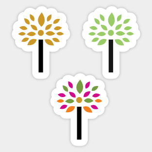 abstract colorful tree Sticker